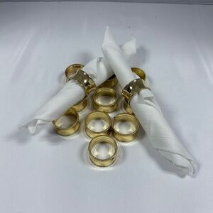 Classic Touch Set  of 12 Gold Napkins Ring.